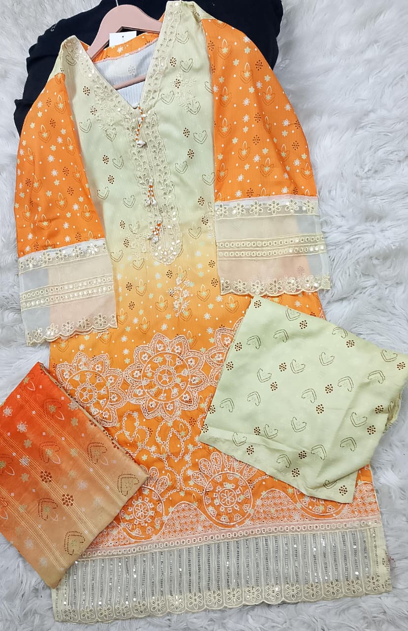 3 PIECE - EMBROIDERED LAWN SUIT