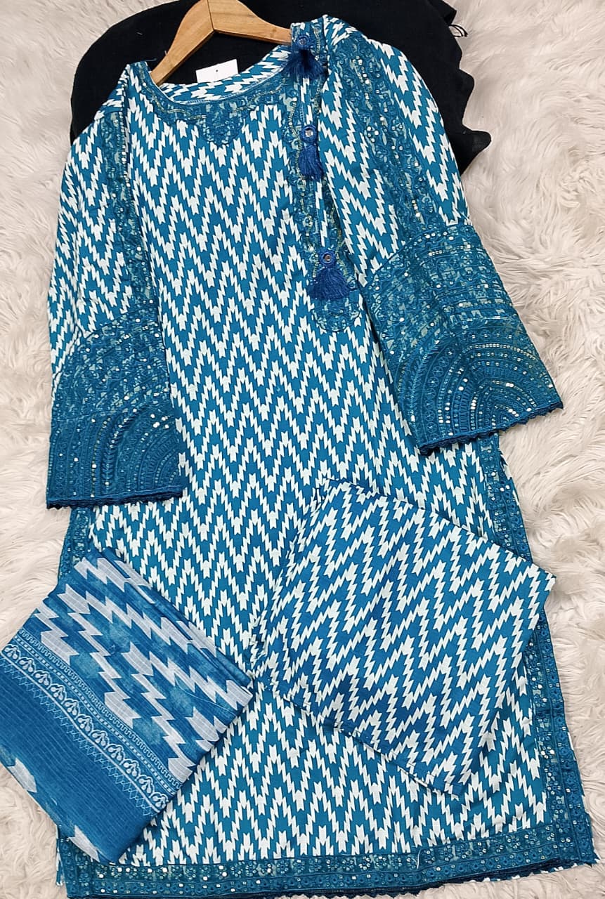 3 PIECE - EMBROIDERED LAWN SUIT