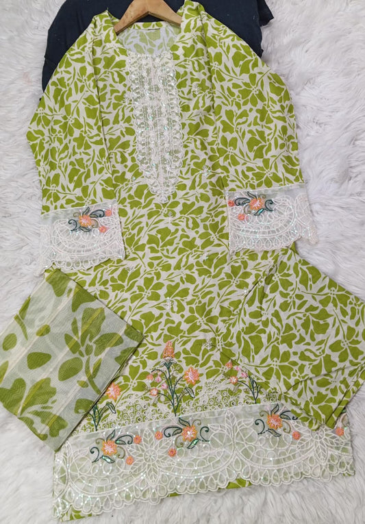 3 PIECE - EMBROIDERED LAWN SUIT