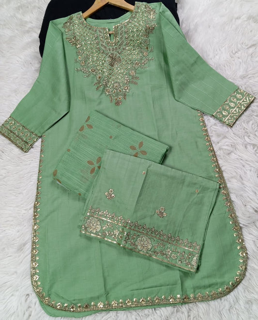 3 PIECE - EMBROIDERED LAWN SUIT