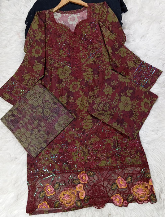 3 PIECE - EMBROIDERED LAWN SUIT