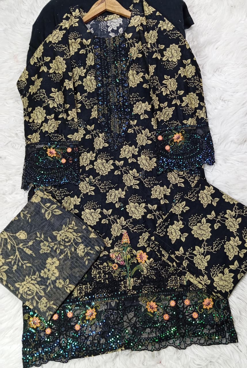 3 PIECE - EMBROIDERED LAWN SUIT