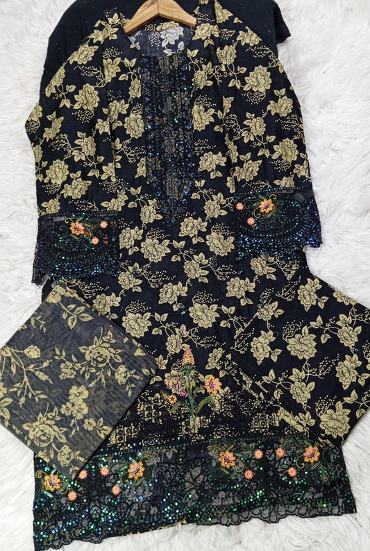 3 PIECE - EMBROIDERED LAWN SUIT