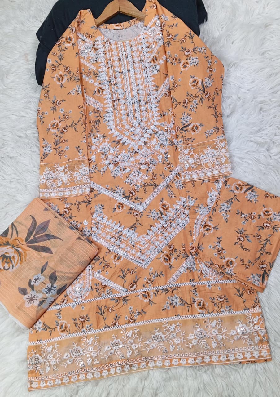 3 PIECE - EMBROIDERED LAWN SUIT