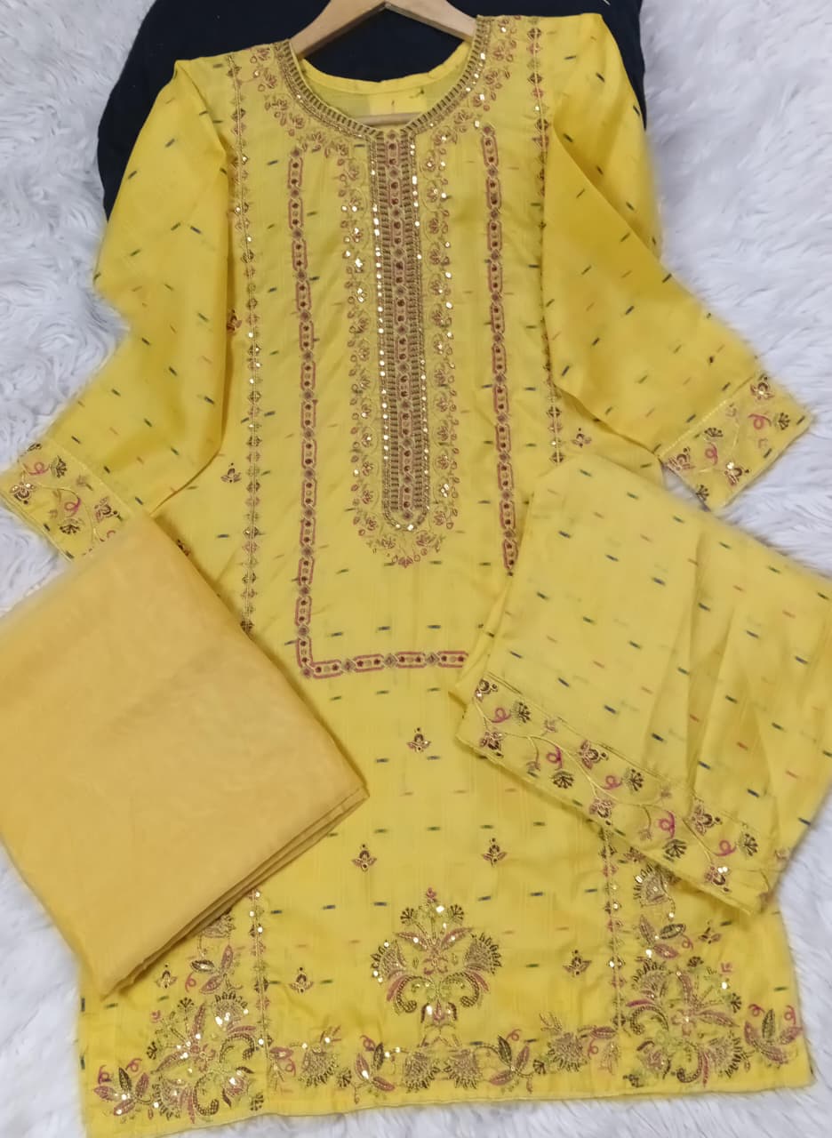 3 PIECE - EMBROIDERED LAWN SUIT