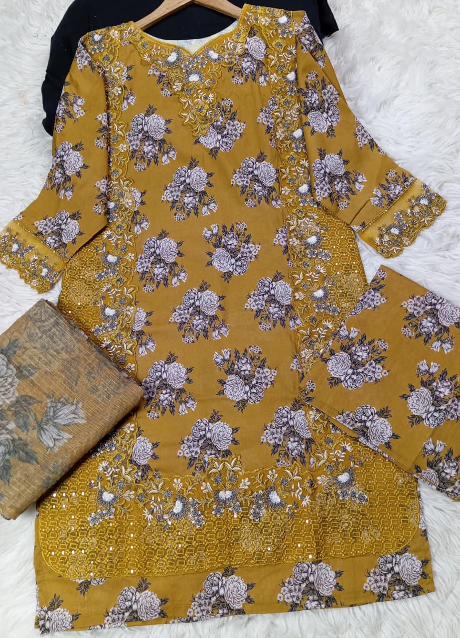 3 PIECE - EMBROIDERED LAWN SUIT