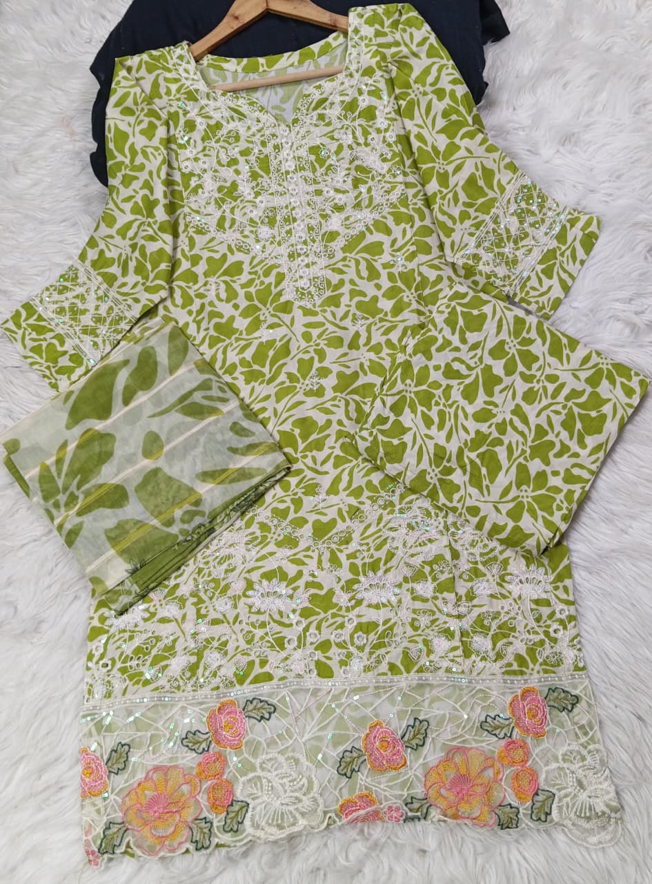 3 PIECE - EMBROIDERED LAWN SUIT