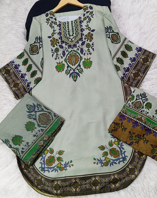 3 PIECE - EMBROIDERED LAWN SUIT