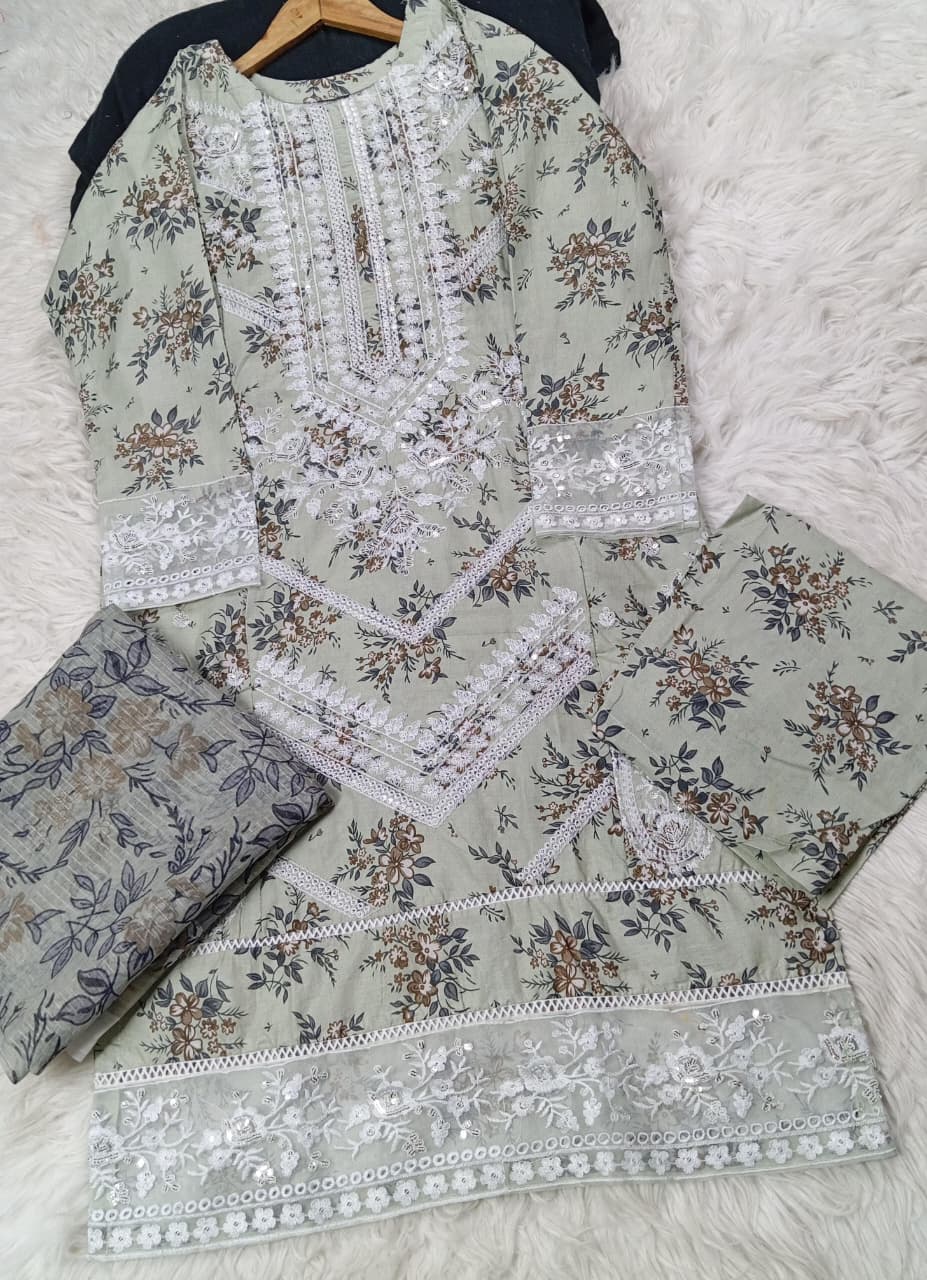 3 PIECE - EMBROIDERED LAWN SUIT