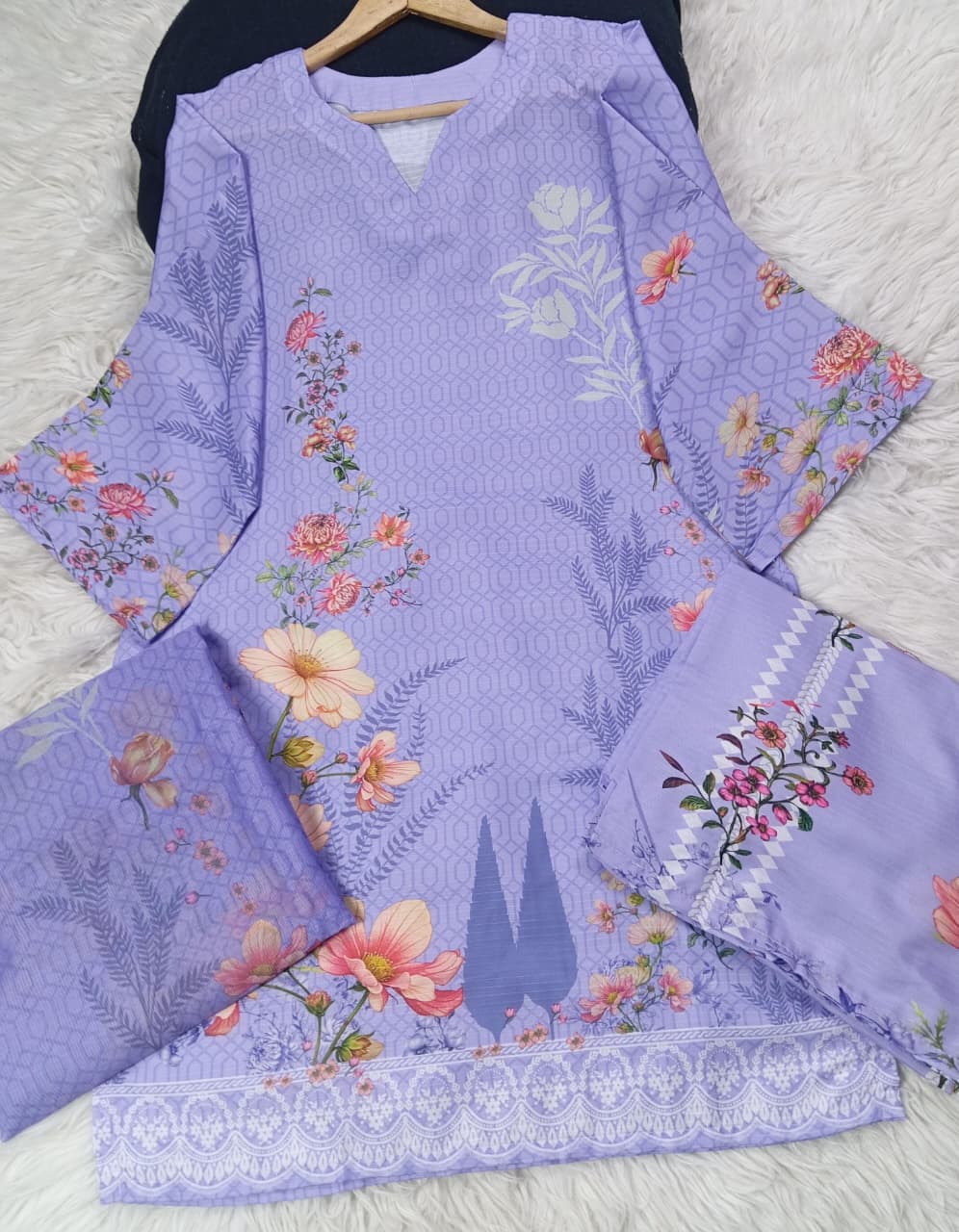 3 PIECE - EMBROIDERED LAWN SUIT