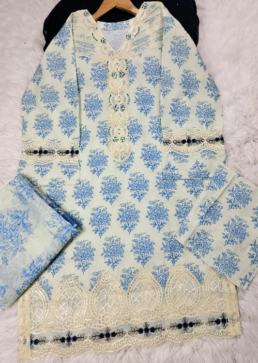 3 PIECE - EMBROIDERED LAWN SUIT
