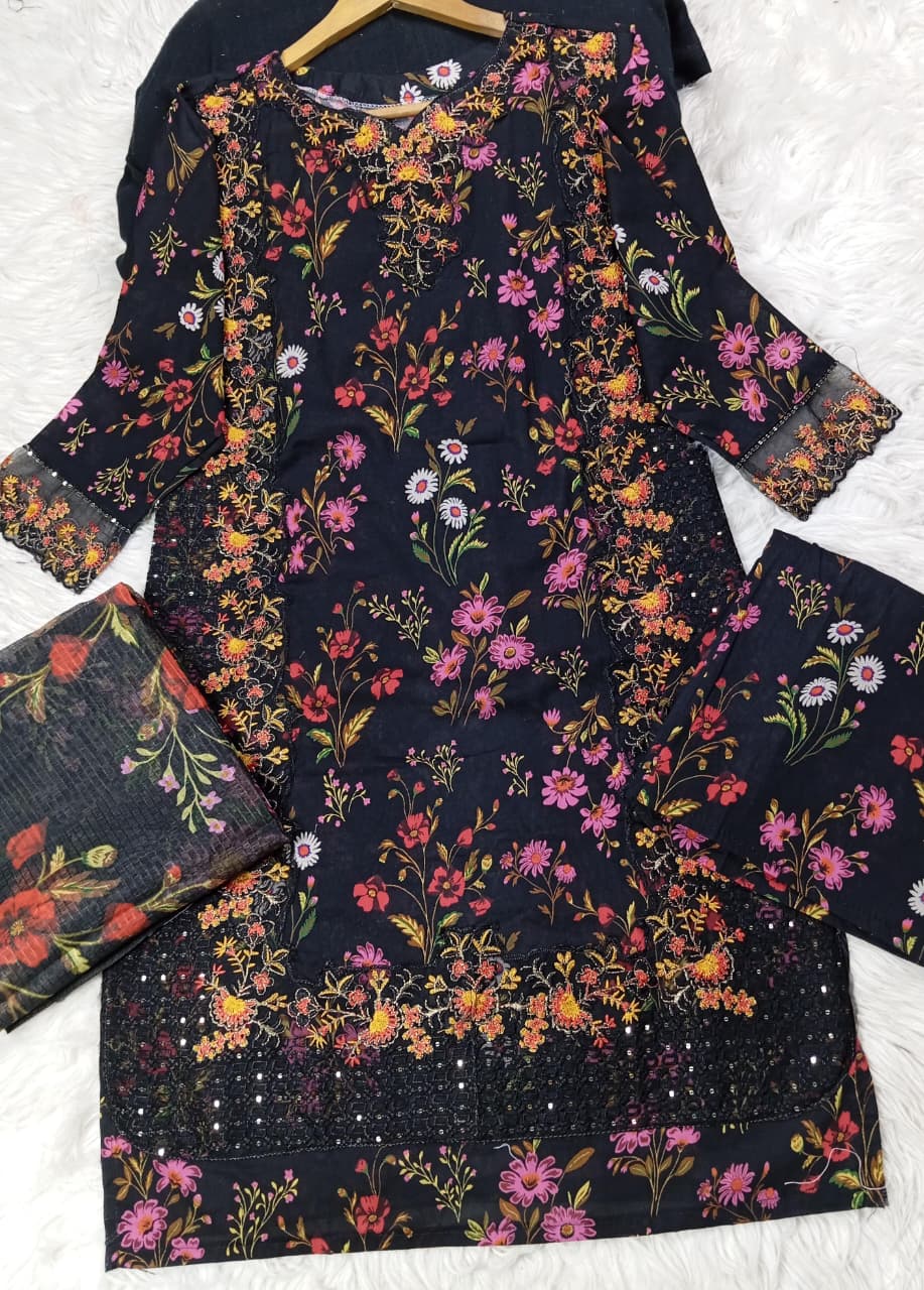 3 PIECE - EMBROIDERED LAWN SUIT