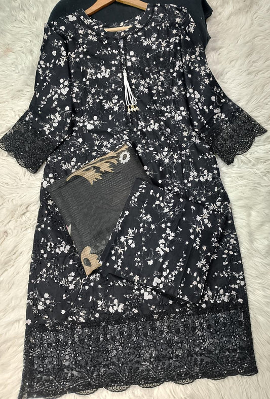 3 PIECE - EMBROIDERED LAWN SUIT