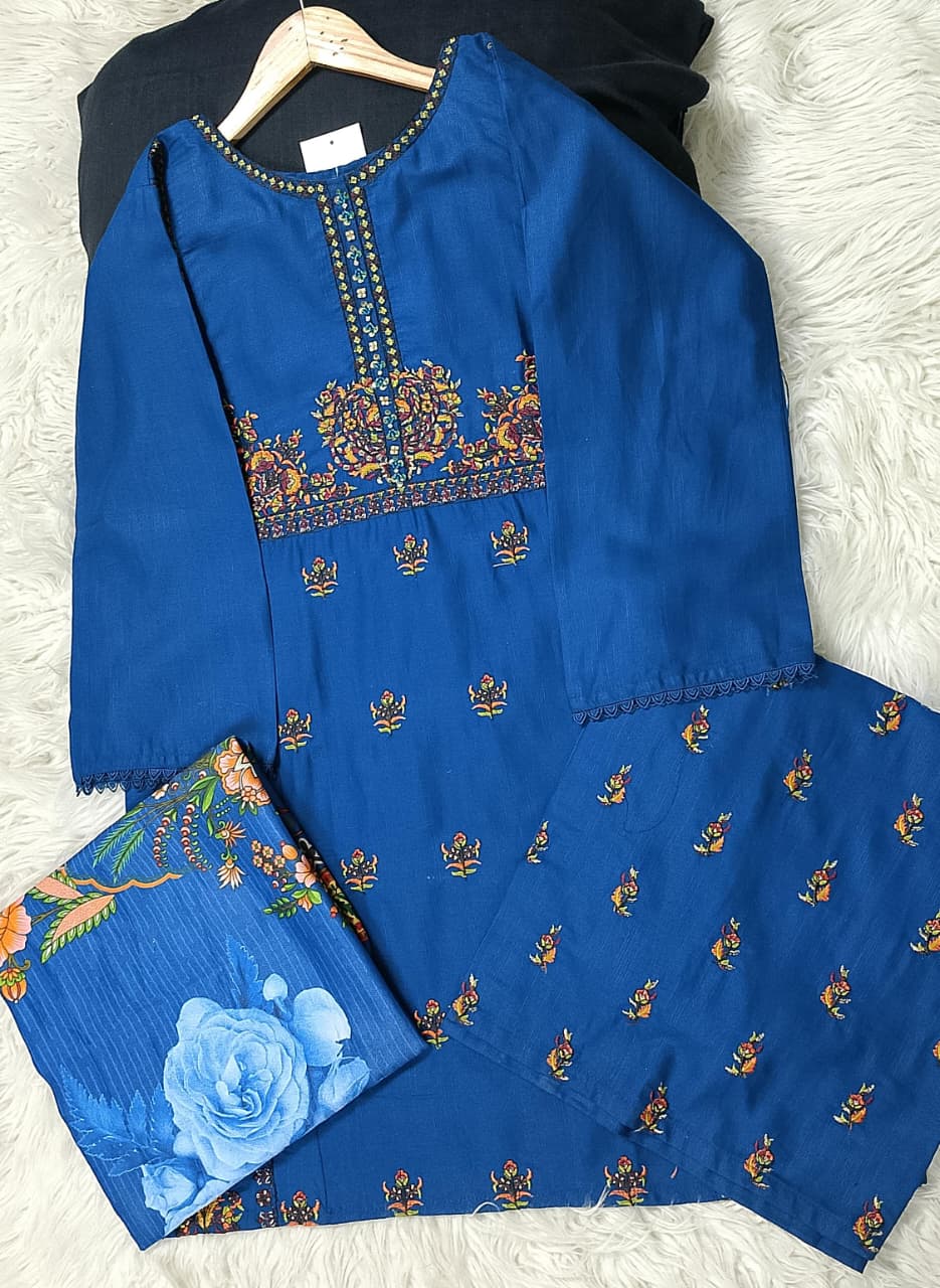 3 PIECE - EMBROIDERED KHADDAR SUIT