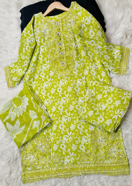 3 PIECE - EMBROIDERED KHADDAR SUIT