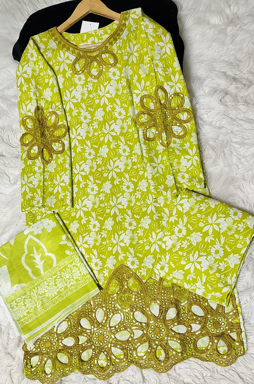 3 PIECE - EMBROIDERED KHADDAR SUIT