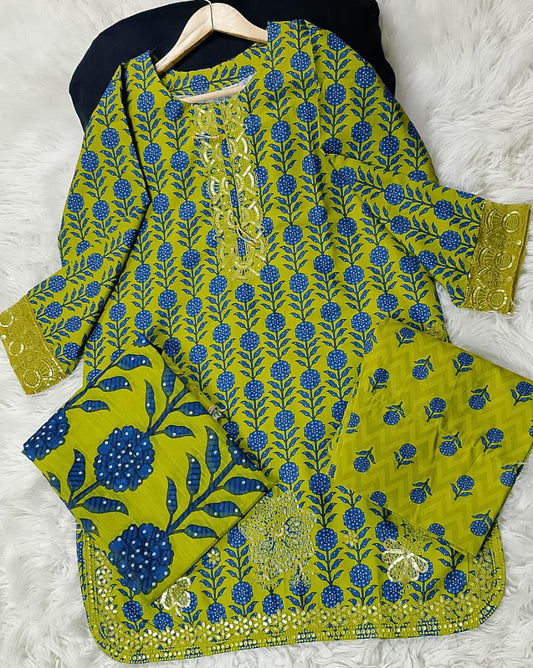 3 PIECE - EMBROIDERED KHADDAR SUIT