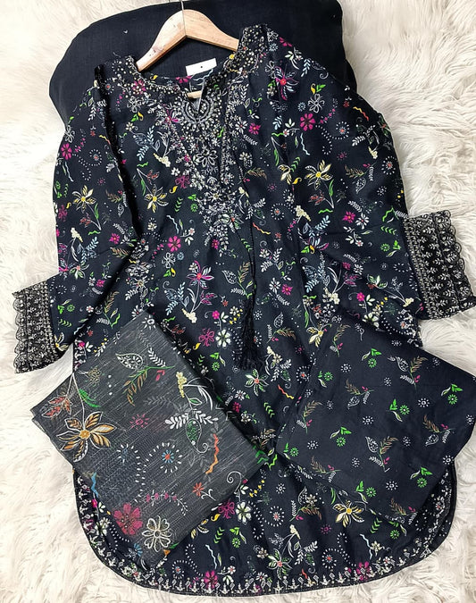 3 PIECE - EMBROIDERED KHADDAR SUIT