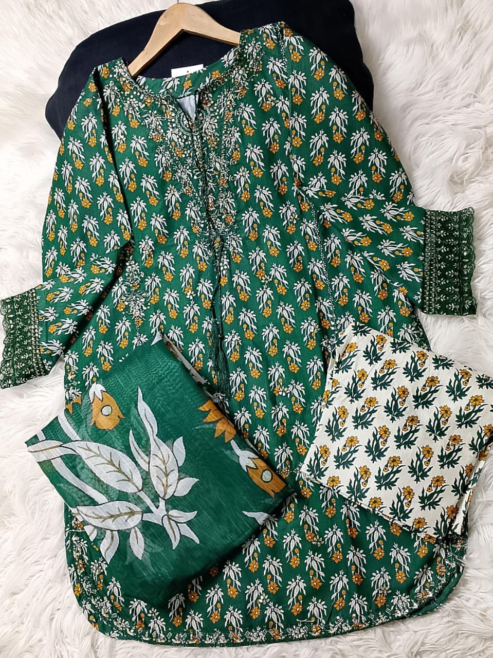 3 PIECE - EMBROIDERED KHADDAR SUIT