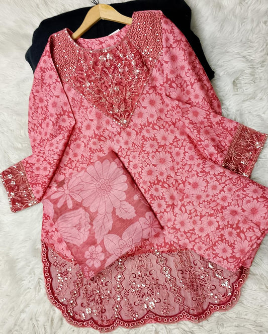 3 PIECE - EMBROIDERED KHADDAR SUIT