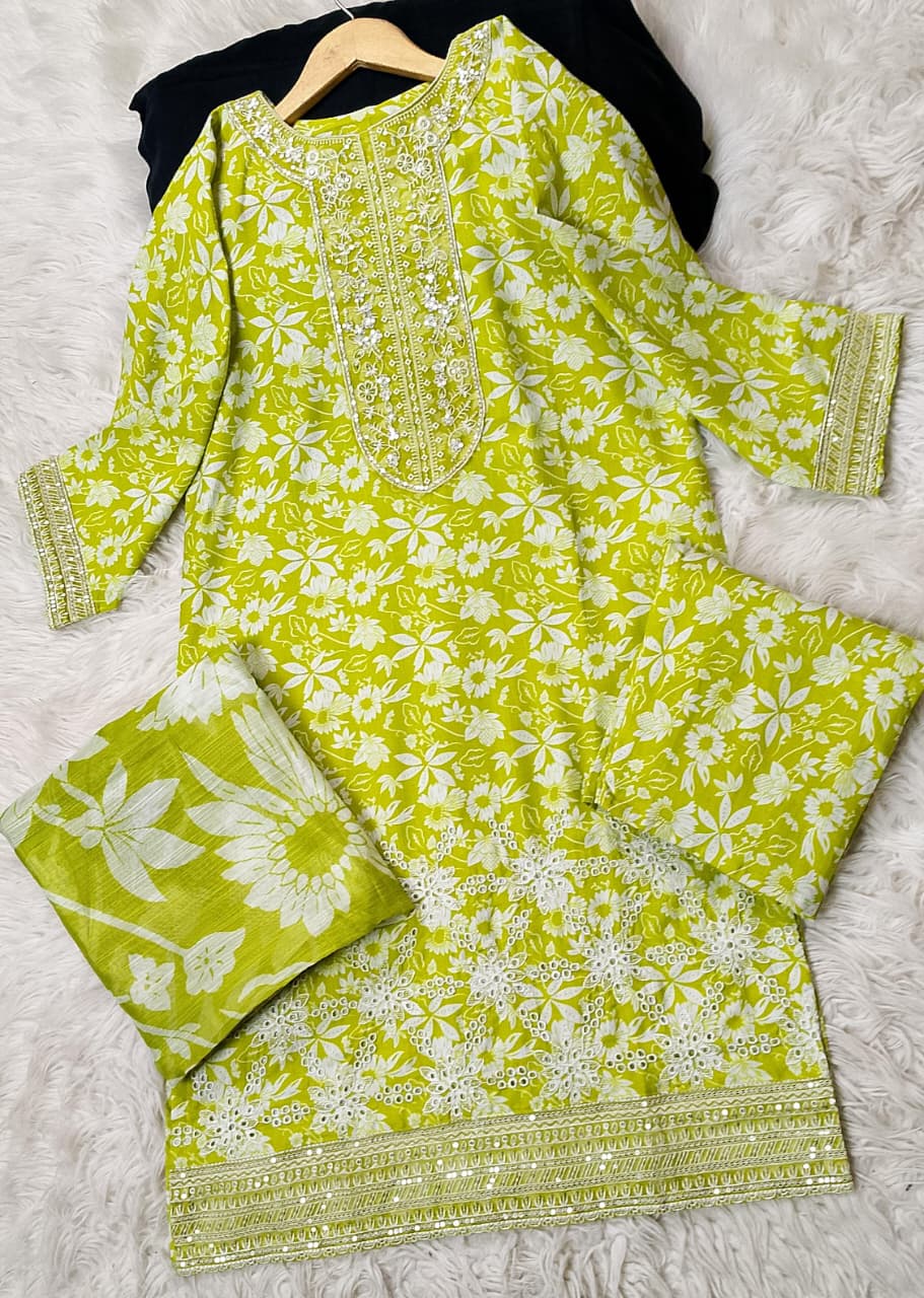 3 PIECE - EMBROIDERED KHADDAR SUIT