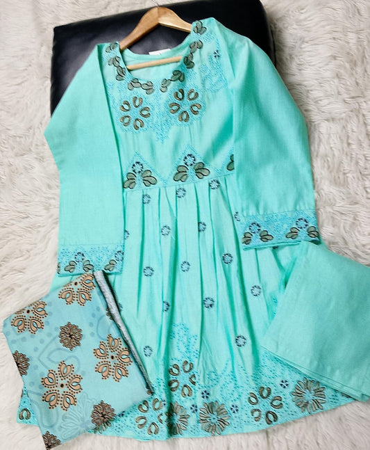 3 PIECE - EMBROIDERED KHADDAR SUIT