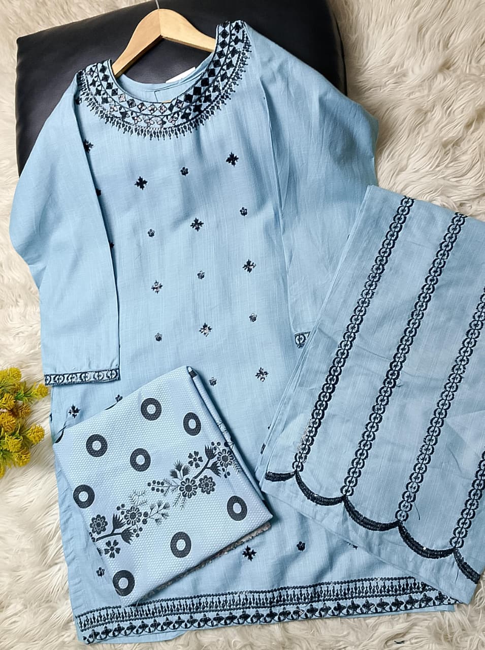 3 PIECE - EMBROIDERED KHADDAR SUIT