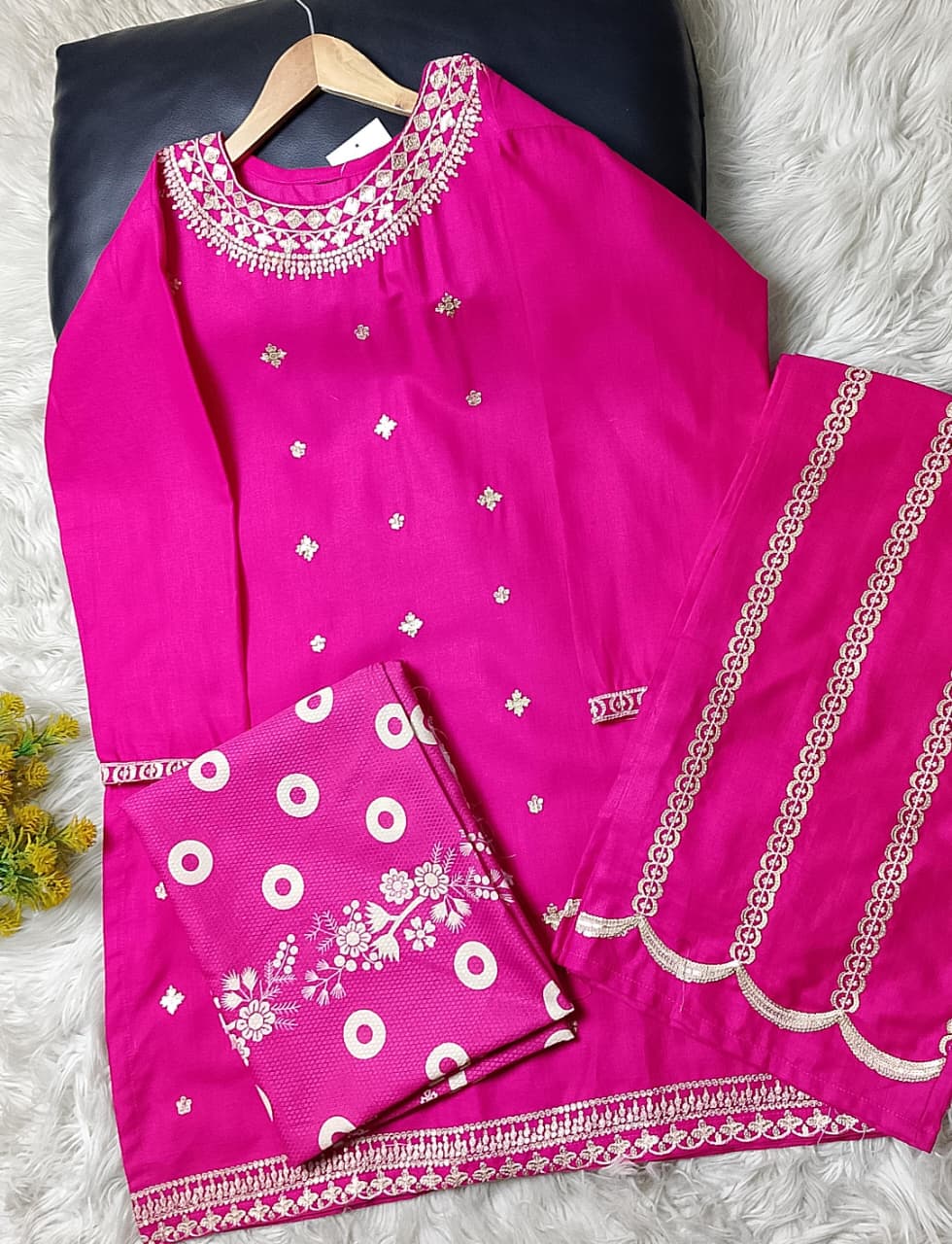 3 PIECE - EMBROIDERED KHADDAR SUIT
