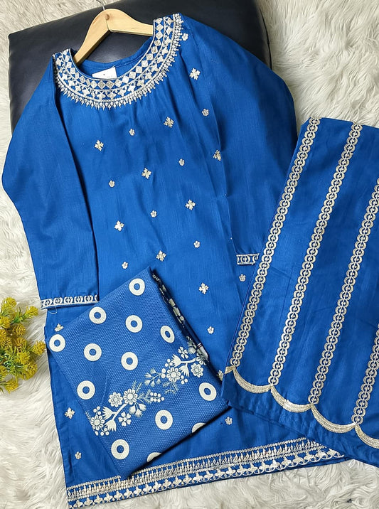 3 PIECE - EMBROIDERED KHADDAR SUIT