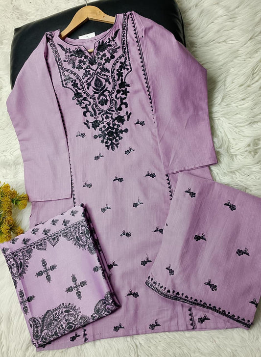 3 PIECE - EMBROIDERED KHADDAR SUIT