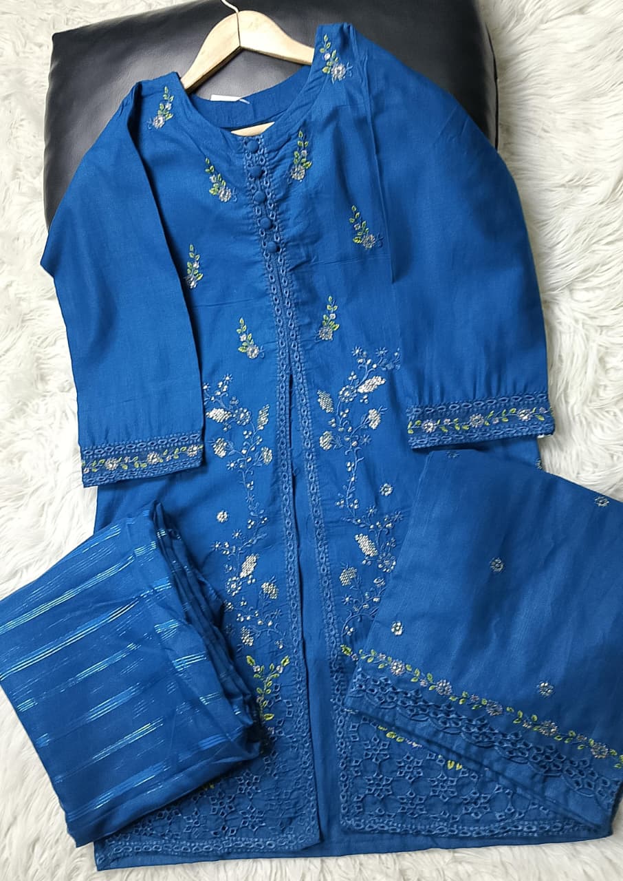 3 PIECE - EMBROIDERED KHADDAR SUIT