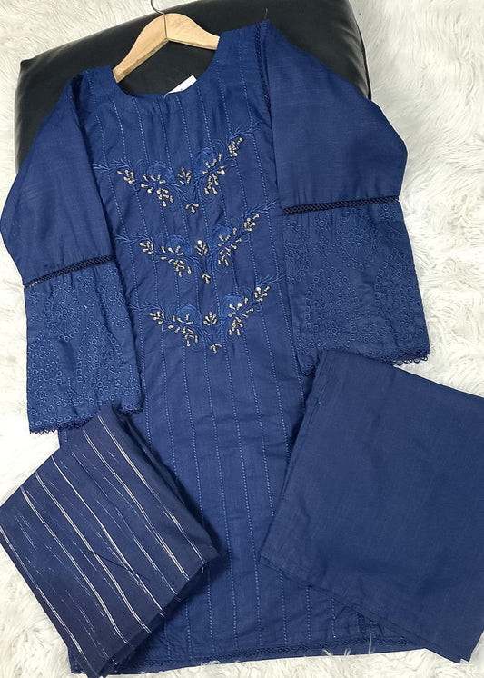3 PIECE - EMBROIDERED KHADDAR SUIT