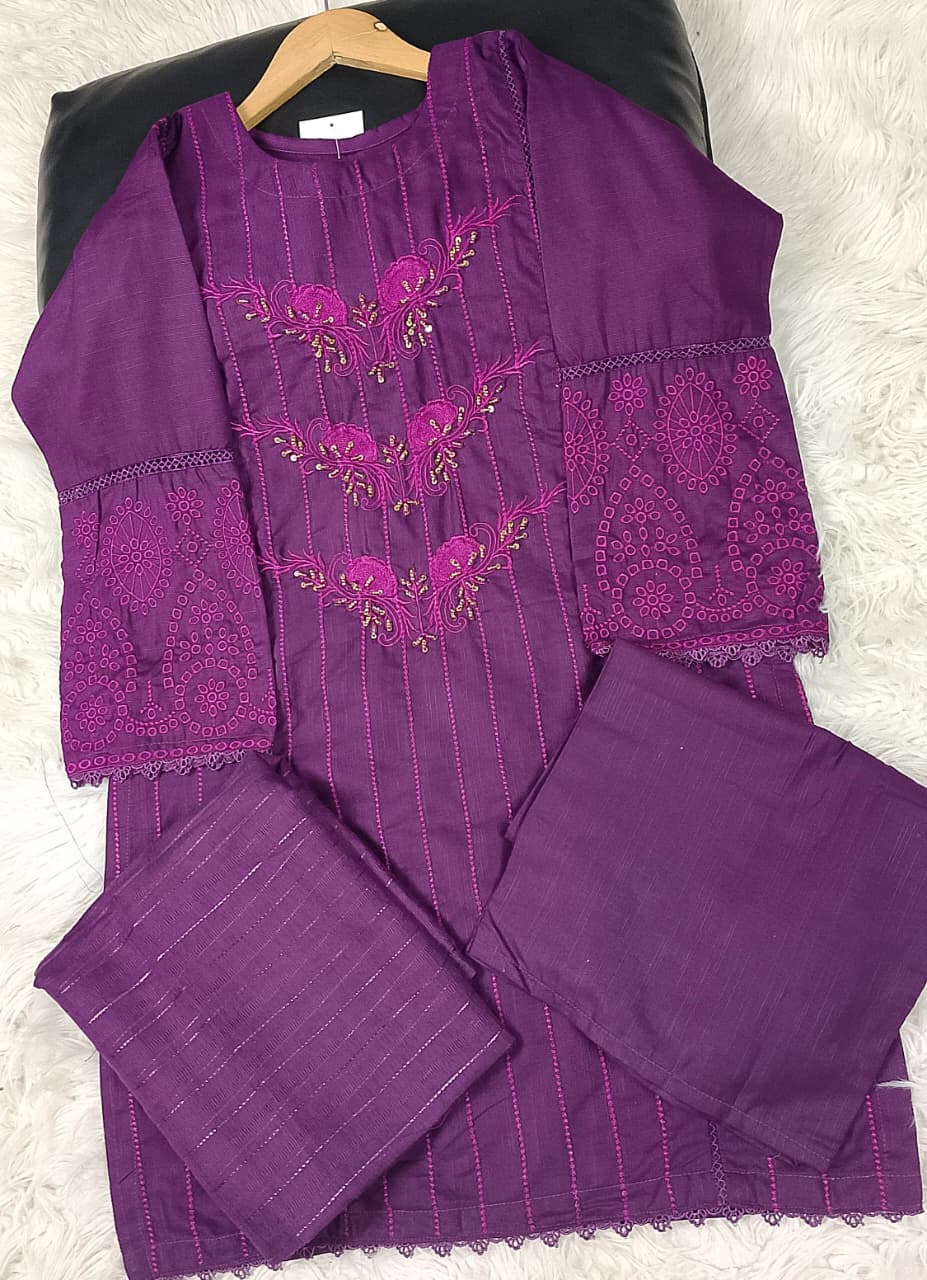 3 PIECE - EMBROIDERED KHADDAR SUIT