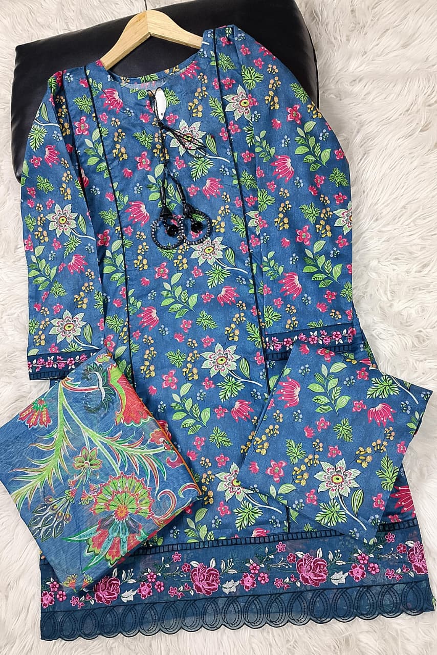 3 PIECE - EMBROIDERED KHADDAR SUIT
