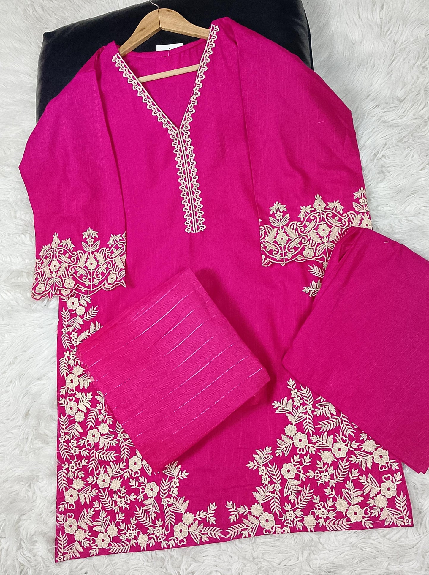 3 PIECE - EMBROIDERED KHADDAR SUIT