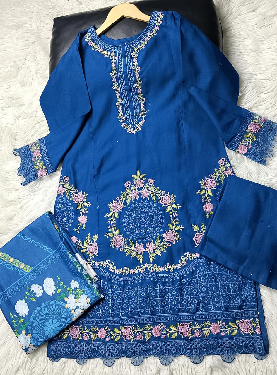 3 PIECE - EMBROIDERED KHADDAR SUIT