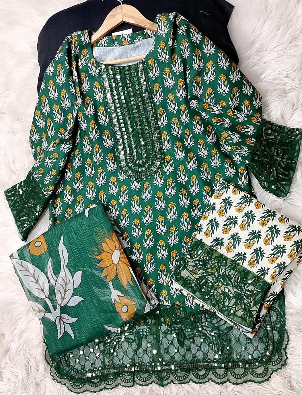 3 PIECE - EMBROIDERED KHADDAR SUIT