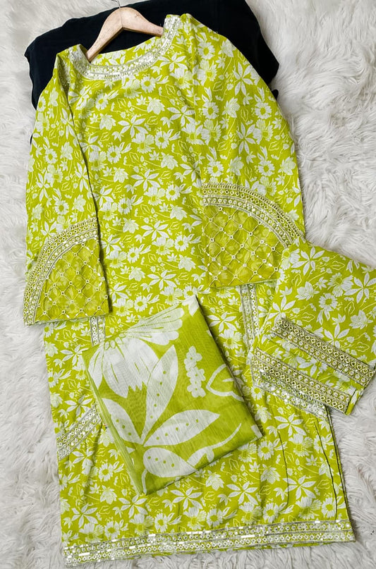 3 PIECE - EMBROIDERED KHADDAR SUIT