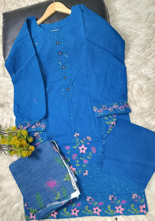 3 PIECE - EMBROIDERED KHADDAR SUIT