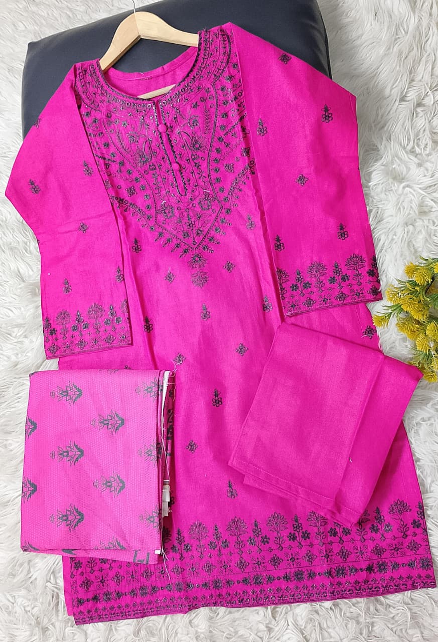 3 PIECE - EMBROIDERED KHADDAR SUIT