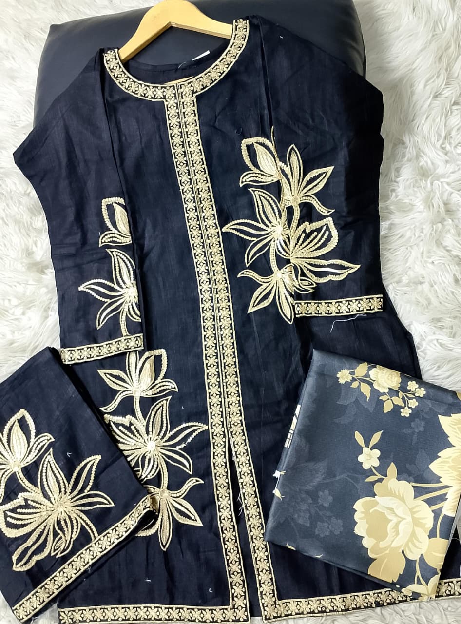 3 PIECE - EMBROIDERED KHADDAR SUIT