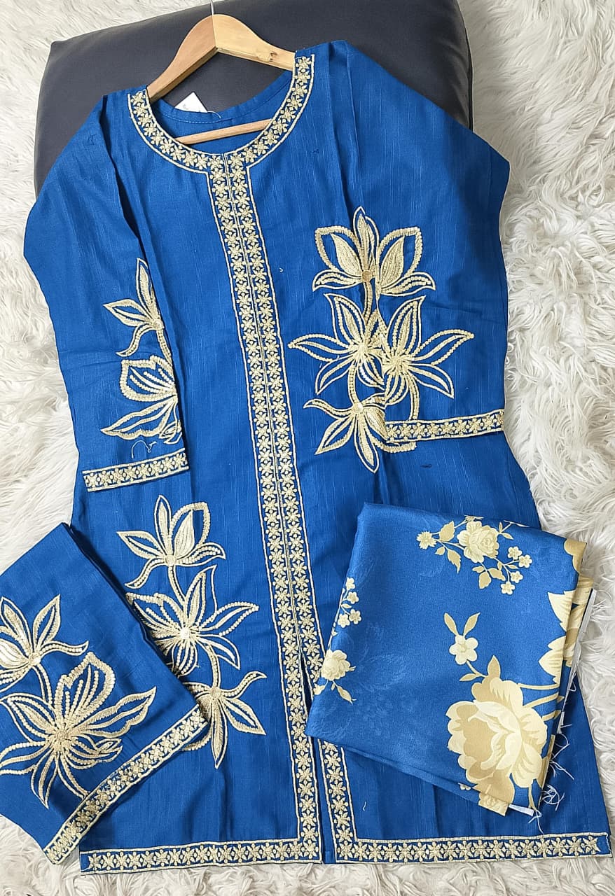 3 PIECE - EMBROIDERED KHADDAR SUIT