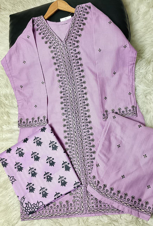 3 PIECE - EMBROIDERED KHADDAR SUIT