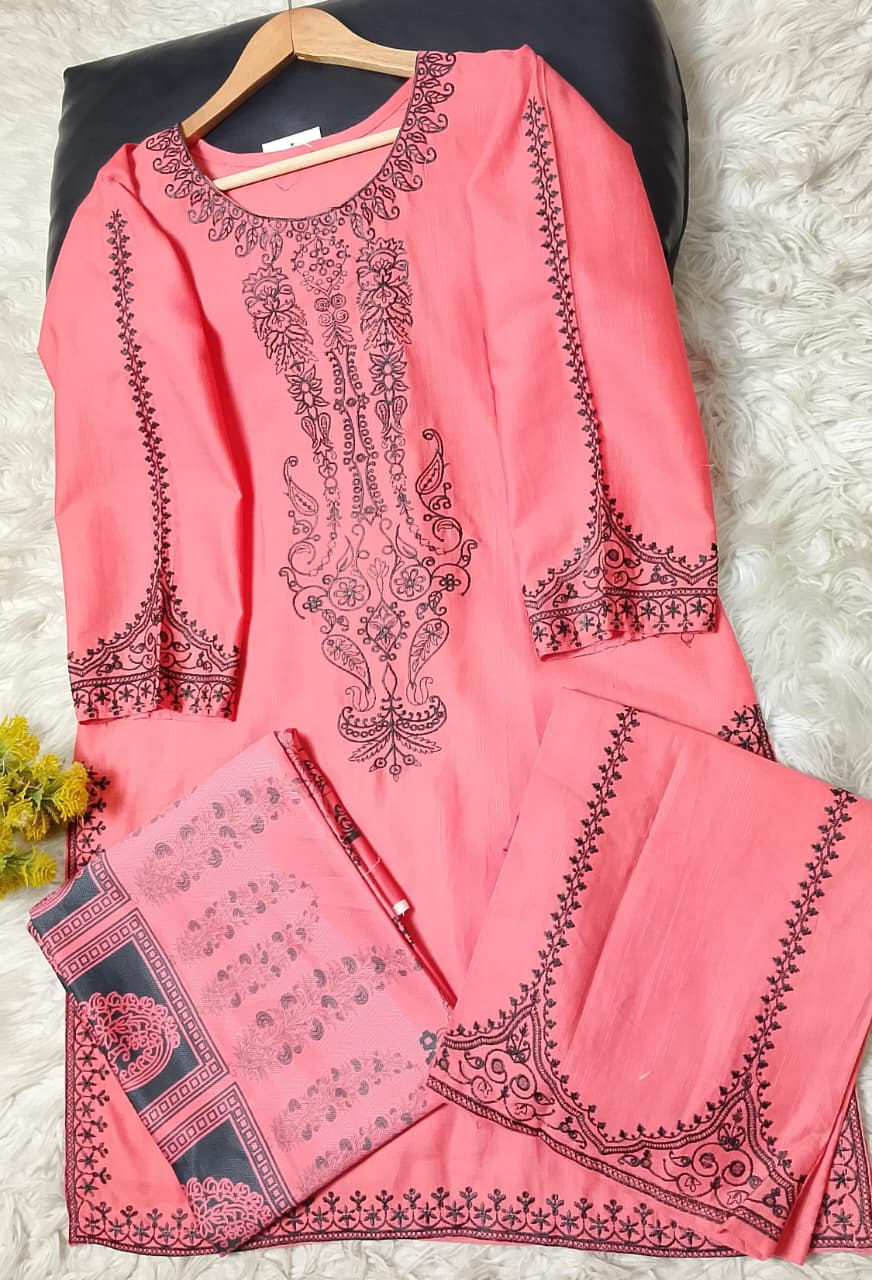 3 PIECE - EMBROIDERED KHADDAR SUIT