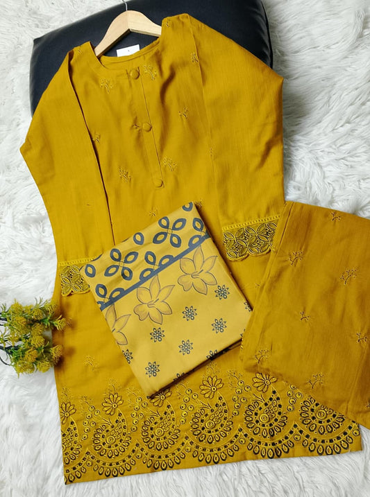 3 PIECE - EMBROIDERED KHADDAR SUIT