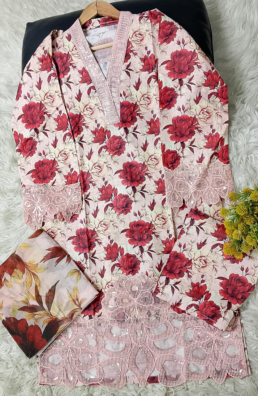 3 PIECE - EMBROIDERED KHADDAR SUIT