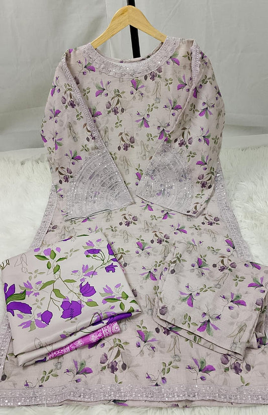 3 PIECE - EMBROIDERED KHADDAR SUIT