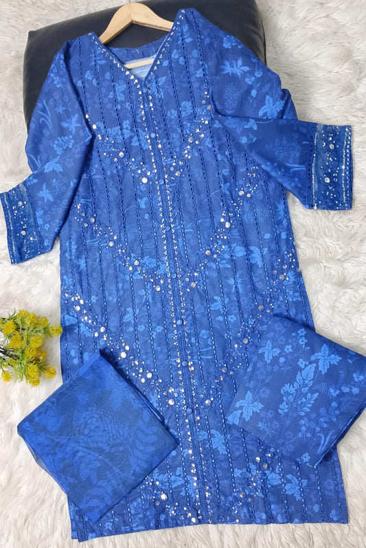 3 PIECE - EMBROIDERED KHADDAR SUIT