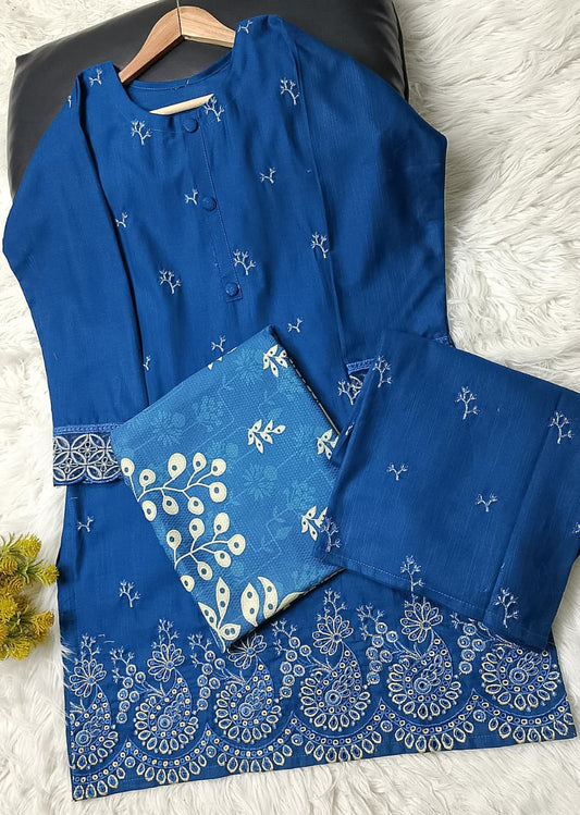 3 PIECE - EMBROIDERED KHADDAR SUIT