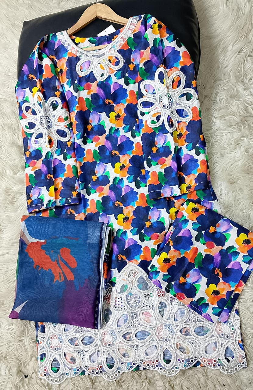 3 PIECE - EMBROIDERED KHADDAR SUIT